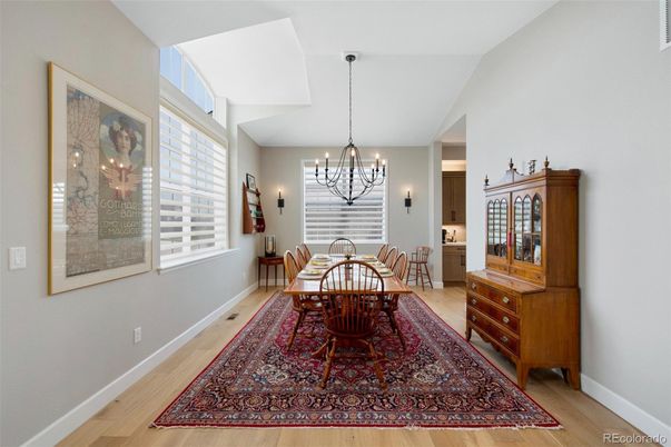 Chandelier, Dining room, Interior, Pendant Lights, Wood Texture Flooring