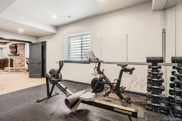 Fitness Equipment, Interior, Recessed Lighting, Stone Walls