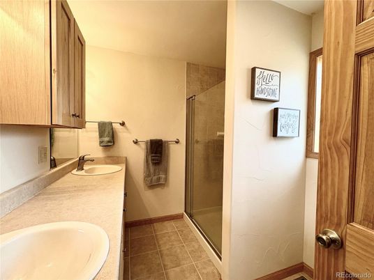Bathroom, Dual Sink Vanities, Glass Shower, Interior