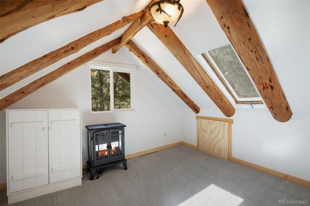 Empty room, Fireplace, Interior, Wooden Beams