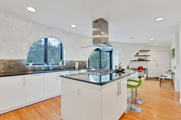 Interior, Kitchen, Recessed Lighting, Wood Texture Flooring