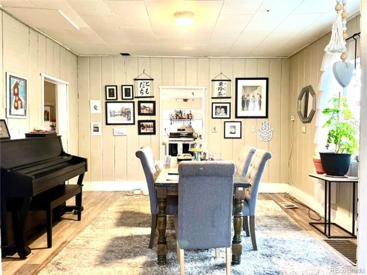 Dining room, Interior, Piano, Wood Texture Flooring