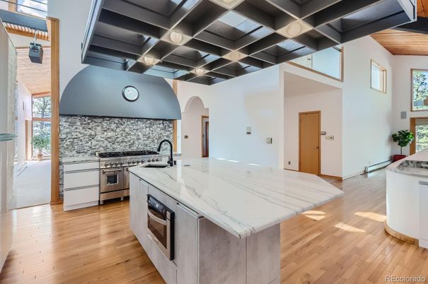 Interior, Kitchen, Stainless Steel Appliances, Wood Texture Flooring