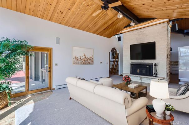 Fireplace, Interior, Living room, Stone Walls, Wooden Beams, Wooden Ceilings