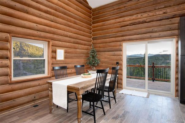 Dining room, Interior, Wood Texture Flooring, Wooden Walls