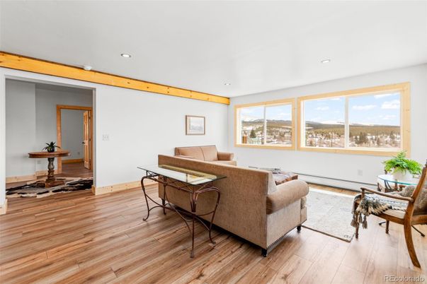 Interior, Living room, Recessed Lighting, Wooden Beams, Wood Texture Flooring