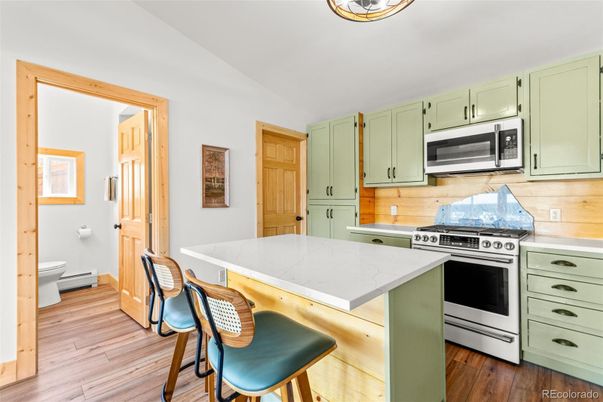 Interior, Kitchen, Stainless Steel Appliances, Wood Texture Flooring