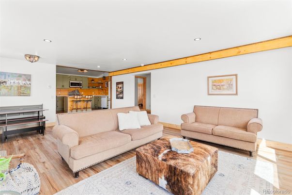 Interior, Kitchen, Living room, Recessed Lighting, Wood Texture Flooring