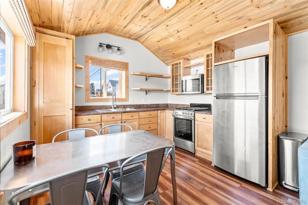 Dining room, Interior, Kitchen, Wooden Ceilings, Wood Texture Flooring