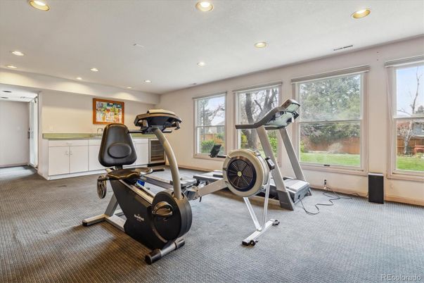Fitness Equipment, Gym, Interior, Recessed Lighting