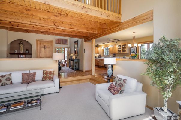 Interior, Living room, Pendant Lights, Wooden Beams, Wooden Ceilings, Wood Texture Flooring