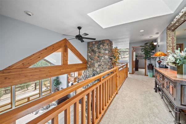 Fireplace, Interior, Recessed Lighting, Stone Walls