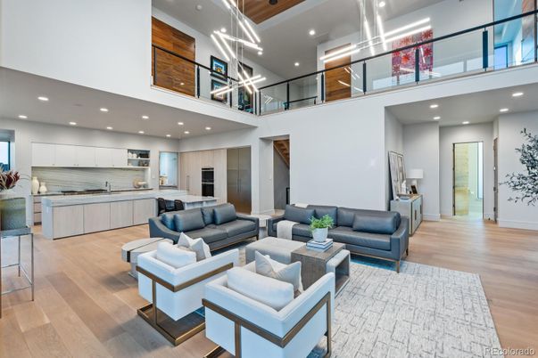 Interior, Kitchen, Living room, Pendant Lights, Recessed Lighting, Stainless Steel Appliances, Wood Texture Flooring