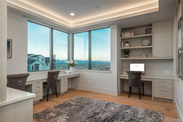 Home Office, Interior, Recessed Lighting, Water, Wood Texture Flooring