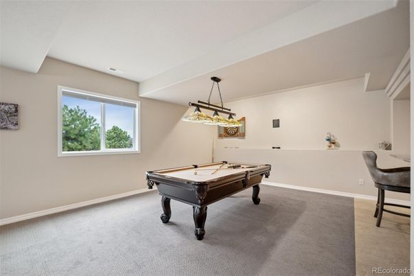 Billiard Table, Game Room, Interior, Pendant Lights