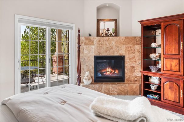 Bedroom, Fireplace, Interior