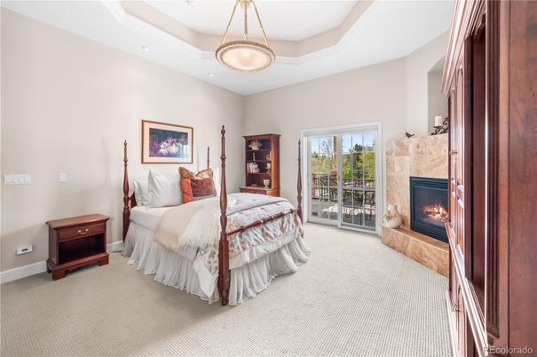 Bedroom, Fireplace, Interior, Pendant Lights, Recessed Lighting