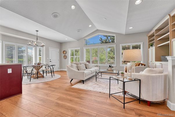 Chandelier, Dining room, Interior, Living room, Recessed Lighting, Wood Texture Flooring