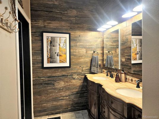 Bathroom, Dual Sink Vanities, Interior, Wooden Walls