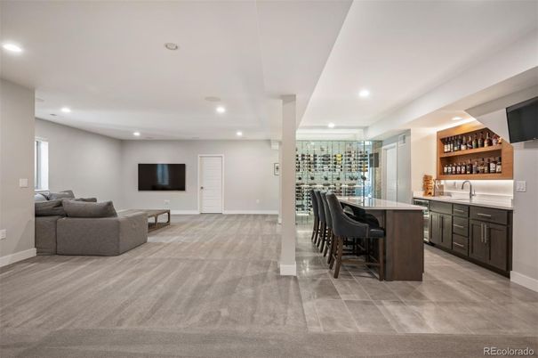 Interior, Living room, Recessed Lighting, Wine Storage