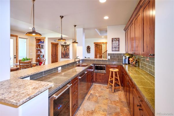Interior, Kitchen, Pendant Lights, Recessed Lighting, Tile Countertops