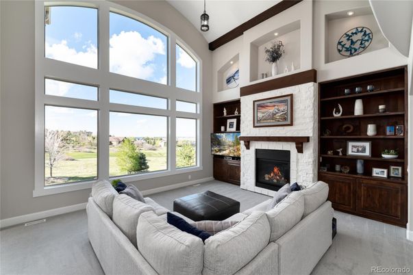 Fireplace, Interior, Living room, Recessed Lighting