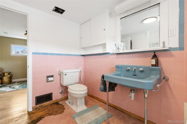 Bathroom, Interior, Wood Texture Flooring