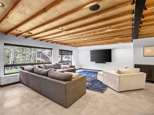 Interior, Living room, Recessed Lighting, Wooden Beams, Wooden Ceilings