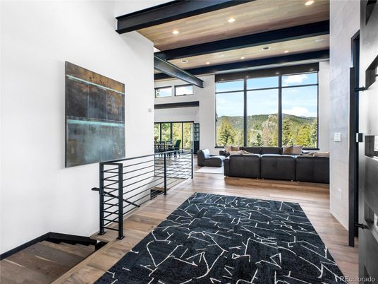 Interior, Living room, Recessed Lighting, Wooden Beams, Wooden Ceilings, Wood Texture Flooring