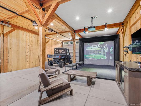Game Room, Interior, Recessed Lighting, Wooden Beams, Wooden Ceilings, Wooden Walls
