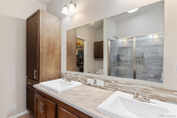 Bathroom, Dual Sink Vanities, Glass Shower, Interior