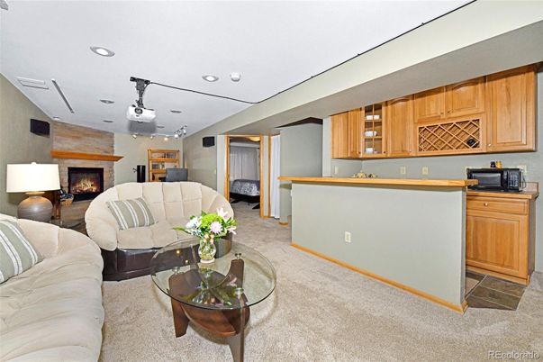 Fireplace, Interior, Living room, Recessed Lighting