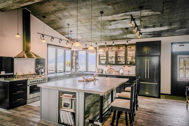 Interior, Kitchen, Pendant Lights, Stainless Steel Appliances, Wood Texture Flooring