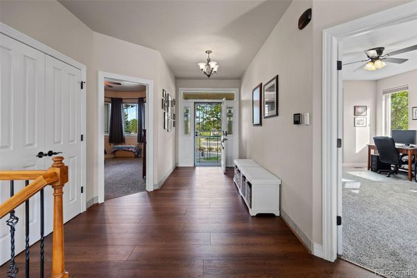 Chandelier, Home Office, Interior, Wood Texture Flooring