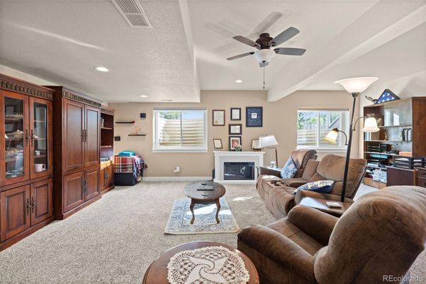Fireplace, Interior, Living room, Recessed Lighting