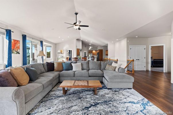 Interior, Kitchen, Living room, Recessed Lighting, Wood Texture Flooring