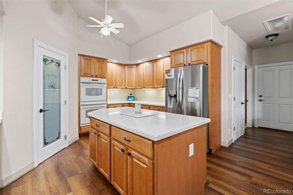 Interior, Kitchen, Recessed Lighting, Wood Texture Flooring