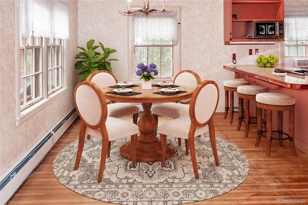 Dining room, Interior, Wood Texture Flooring