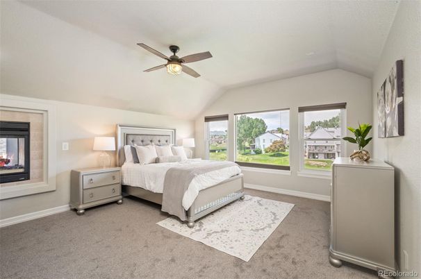 Bedroom, Fireplace, Interior