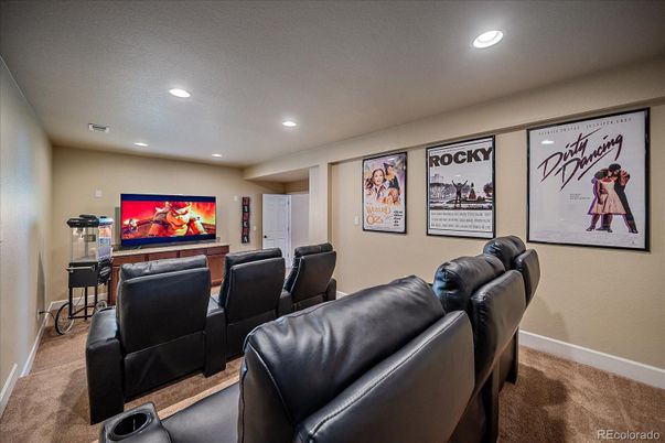 Home Theatre Room, Interior, Projection Screen, Recessed Lighting, Theatre Room