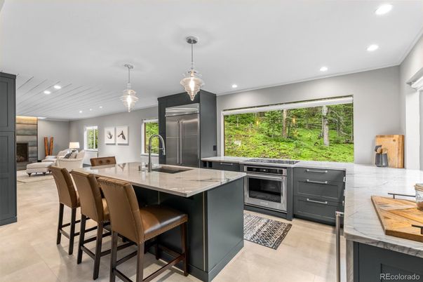 Interior, Kitchen, Living room, Pendant Lights, Recessed Lighting, Stainless Steel Appliances