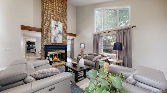 Fireplace, Interior, Living room, Stone Walls, Wood Texture Flooring