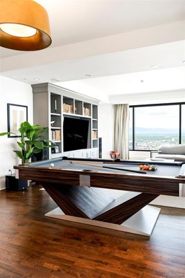 Billiard Table, Game Room, Interior, Water, Wood Texture Flooring