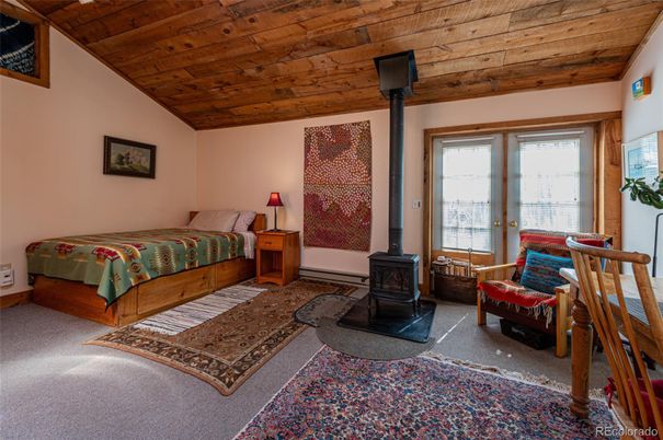 Bedroom, Fireplace, Interior, Wooden Ceilings