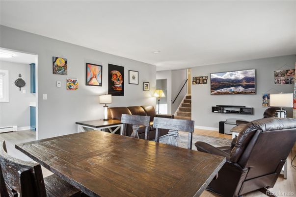 Dining room, Interior, Wood Texture Flooring