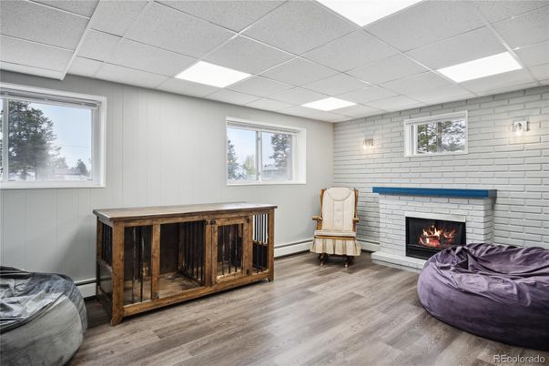 Fireplace, Interior, Stone Walls, Wood Texture Flooring