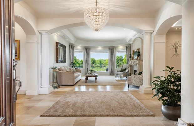 Chandelier, Interior, Living room, Recessed Lighting
