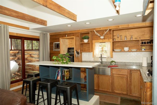 Interior, Kitchen, Recessed Lighting, Wooden Beams