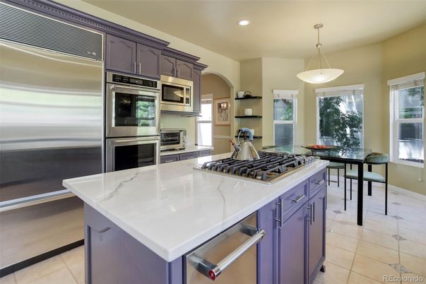 Dining room, Interior, Kitchen, Pendant Lights, Recessed Lighting, Stainless Steel Appliances