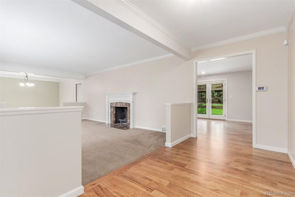 Empty room, Fireplace, Interior, Wood Texture Flooring